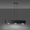 Suspension Design Gentor Métal 3 lampes Rectangles Noires Style Minimaliste 