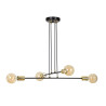 Suspension Design Vesio Métal 4 lampes Boules Noires Style Minimaliste 