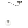 Suspension Design Gigi Métal une Lampe Boule Transparente Style Chic 