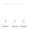 Suspension Design  Ibor Métal 3 lampes Coupoles Filiformes Blanches Style Moderne 