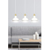 Suspension Design  Ibor Métal 3 lampes Coupoles Filiformes Blanches Style Moderne 