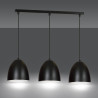 Suspension Design Ystad Métal 3 lampes Cloches Noires et Blanches Style Moderne