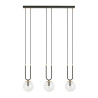 Suspension Design Glam Métal 3 lampes Boules Filiformes Transparentes Style Chic 