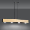 Suspension Design Carlo Métal et Contreplaqué 4 lampes Rectangles Noires Style Scandinave 