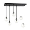 Suspension Design  Cosmo Métal 6 lampes Boules Transparentes Style Chic 