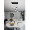 Suspension Design  Cosmo Métal 6 lampes Boules Transparentes Style Chic 