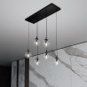 Suspension Design  Cosmo Métal 6 lampes Boules Transparentes Style Chic 