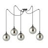 Suspension Design  Gigi Métal 5 lampes Boules Argentées Style Chic 