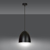 Suspension Design Ystad Métal une Lampe Cloche Noire et Blanche Style Moderne