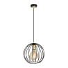 Suspension Design Albio Métal une Lampe Rond Cage Noire Style Moderne 