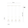 Suspension Design Glam Métal 4 lampes Boules Filiformes Blanches Style Chic 