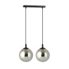 Suspension Design  Cosmo Métal 2 lampes Boules Argentées Style Chic 