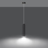 Suspension Design Luna Métal une Lampe Tube Noire Style Industriel 