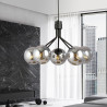 Suspension Design Nova Métal 5 lampes Boules Argentées Style Chic 