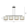 Suspension Design Hilde Métal 4 lampes Cylindres Blanches Style Moderne 