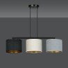 Suspension Design Hilde Métal 3 lampes Cylindres Noires, Grises et Blanches Style Moderne 