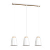 Suspension Design Bolero Métal et Bois 3 lampes Blanches Style Moderne 