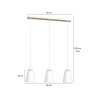 Suspension Design Bolero Métal et Bois 3 lampes Blanches Style Moderne 