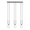 Suspension Design Glam Métal 3 lampes Boules Filiformes Blanches Style Chic 