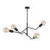 Plafonnier Design Frix Métal 4 lampes Déportées Noires Style Moderne 