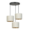 Suspension Design Hilde Métal 3 lampes Cylindres Blanches Style Moderne 