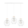 Suspension Design Barbade Métal et bois une Lampe Ronde Cage Blanche Style Moderne 