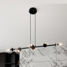 Suspension Design  Rossi Métal 6 lampes Boules Transparentes Style Chic 