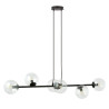 Suspension Design  Rossi Métal 6 lampes Boules Transparentes Style Chic 