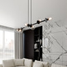 Suspension Design  Rossi Métal 6 lampes Boules Transparentes Style Chic 