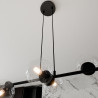 Suspension Design  Rossi Métal 6 lampes Boules Transparentes Style Chic 