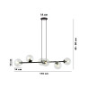 Suspension Design  Rossi Métal 6 lampes Boules Transparentes Style Chic 