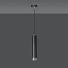 Suspension Design Kibo Métal une Lampe Tube Noire/CHROME Style Moderne 