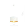 Suspension Design Aston Métal une Lampe Ronde Blanche et dorée Style Chic 