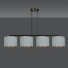 Suspension Design Hilde Métal 4 lampes Cylindres Grises Style Moderne 