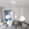 Suspension Design Idea Métal  4 lampes Blanches Style Moderne 