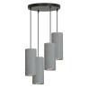 Suspension Design Bente Tissu 4 lampes Tubes Grises Style Vintage 