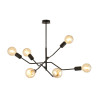 Plafonnier Design Frix Métal 6 lampes Déportées Noires Style Moderne 