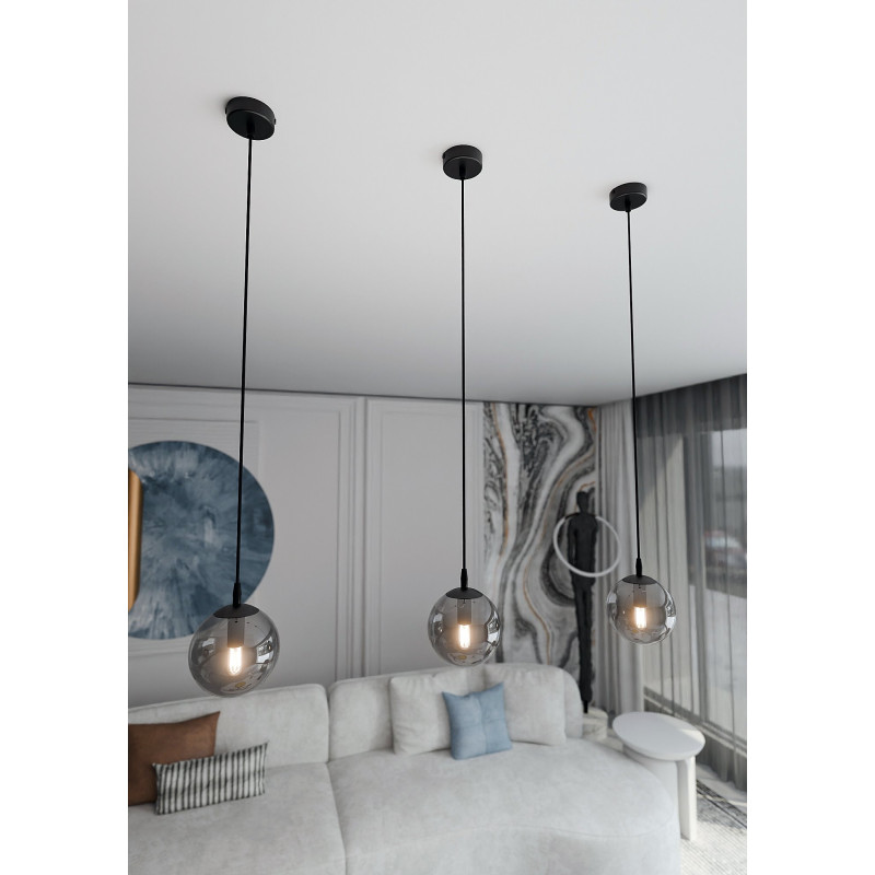 Suspension Design Cosmo Métal une Lampe Boule Argentée Style Chic 