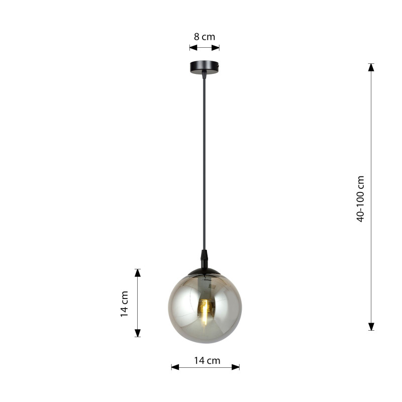 Suspension Design Cosmo Métal une Lampe Boule Argentée Style Chic 