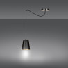 Suspension Design Link Métal une Lampe Cloche Noire/Dorée Style Industriel 