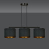 Suspension Design Hilde Métal 3 lampes Cylindres Noires Style Moderne 