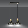 Suspension Design  Ibor Métal 2 lampes Coupoles Filiformes Noires Style Moderne 