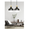 Suspension Design  Ibor Métal 2 lampes Coupoles Filiformes Noires Style Moderne 