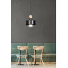 Suspension Design Tuniso Métal/Bois une Lampe Noire Style Scandinave 