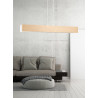 Suspension Design Carlo Métal et Contreplaqué 4 lampes Rectangles Blanches Style Scandinave 