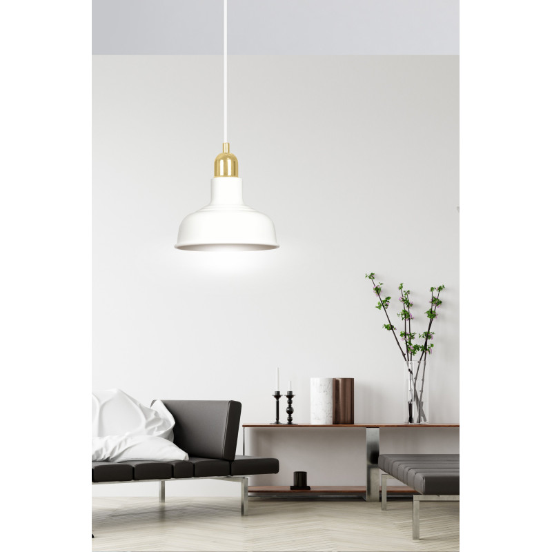 Suspension Design Ibor Métal une Lampe Coupole Suspendue Blanc Style Moderne 