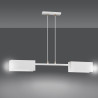 Suspension Design Tolos Métal 2 lampes Rectangles Déportées Blanches Style Minimaliste 