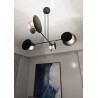 Suspension Design Idea Métal  4 lampes Noires Style Moderne 