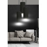 Suspension Design Bente Tissu 3 lampes Tubes Noireses Style Chic 