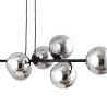 Suspension Design  Rossi Métal 6 lampes Boules Argentées Style Chic 